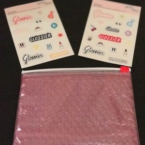 Glossier Pouch and Sticker Bundle!